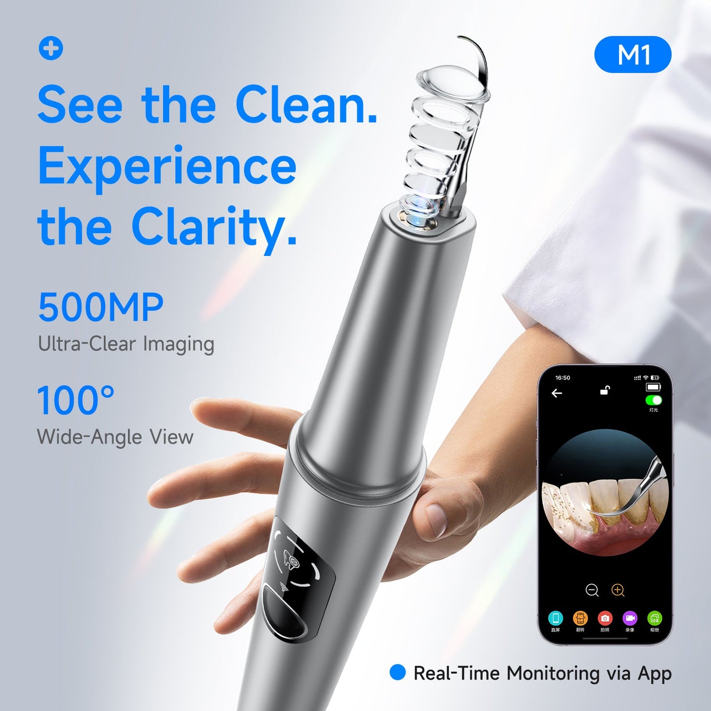 M1 Ultrasonic Tooth Cleaner - CURVY MOON