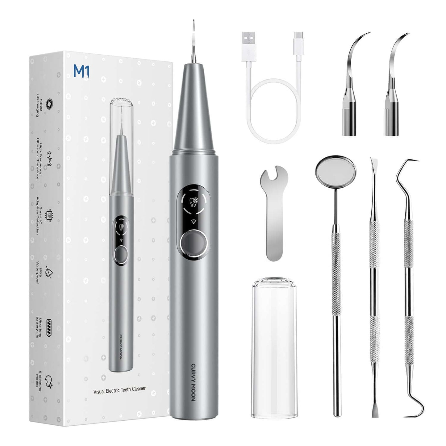 M1 Ultrasonic Tooth Cleaner - CURVY MOON