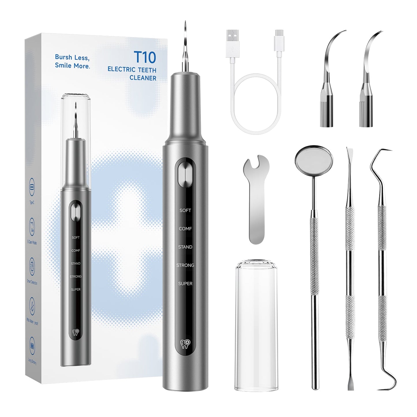 T10 Ultrasonic Tooth Cleaner - CURVY MOON