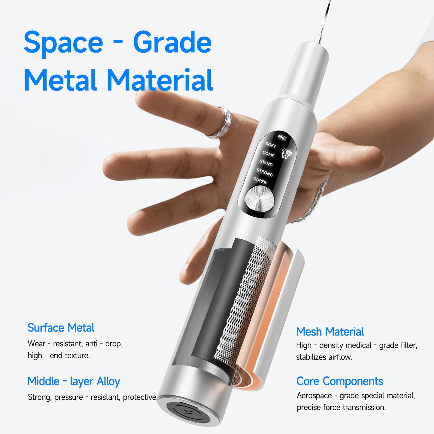 T11 Ultrasonic Teeth Cleaner for Plaque & Tartar Removal - CURVY MOON