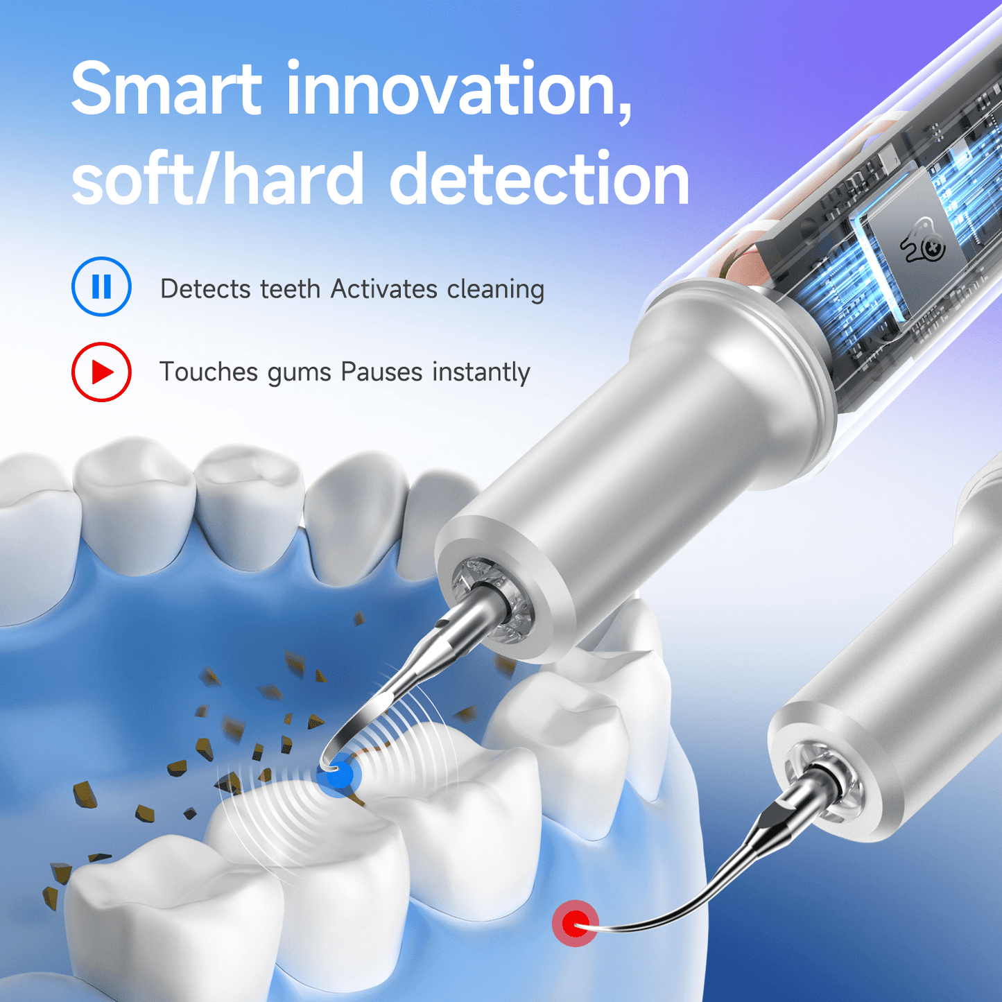 T11 Ultrasonic Teeth Cleaner for Plaque & Tartar Removal - CURVY MOON