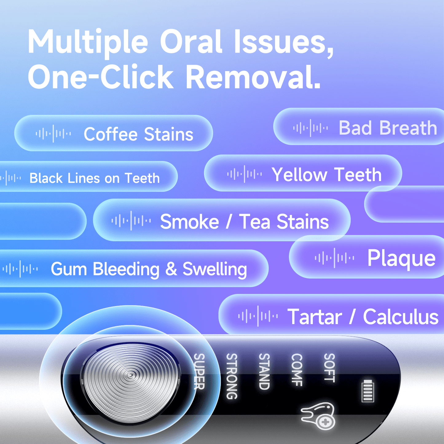 T11 Ultrasonic Teeth Cleaner for Plaque & Tartar Removal - CURVY MOON