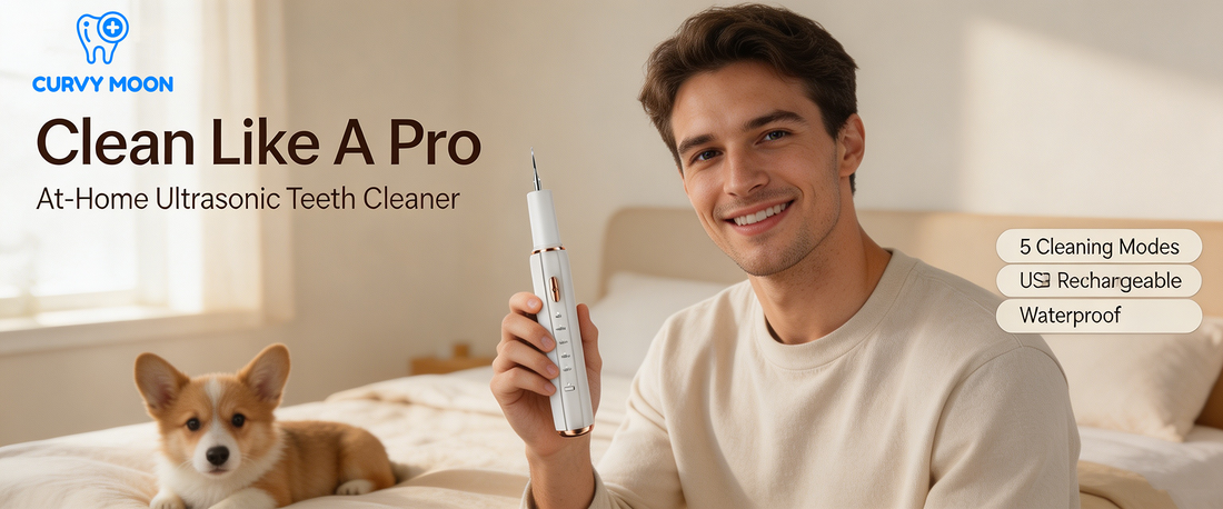 CURVY MOON handheld ultrasonic dental scaler for at-home oral care